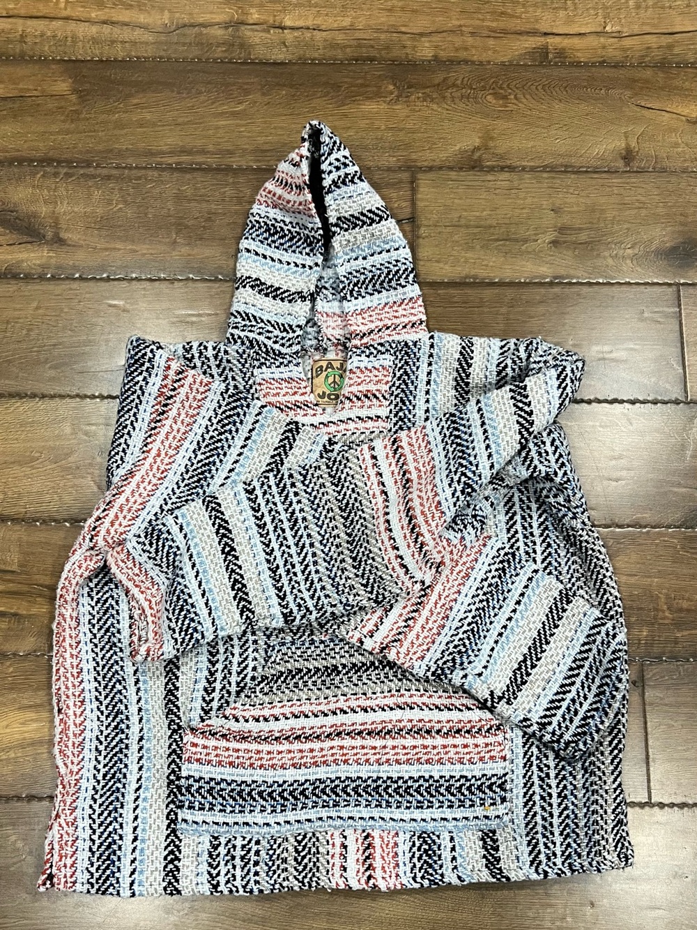 Striped Hooded Baja Joe Pullover Hoodie XL